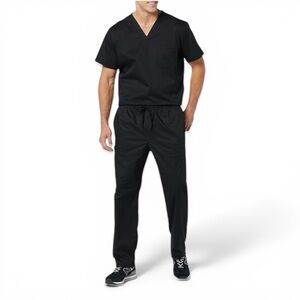 Amazon Essentials Scrub Pants Size Large Black Drawstring Elastic Waist NWT